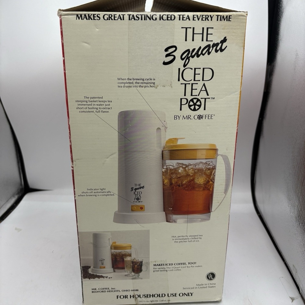 Mr Coffee The 3 Quart Iced Tea Pot Maker Model TM3 Open Box - Picture 4 of 7